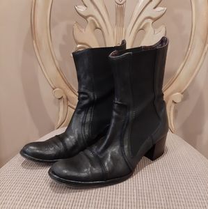 Leather Black Booties